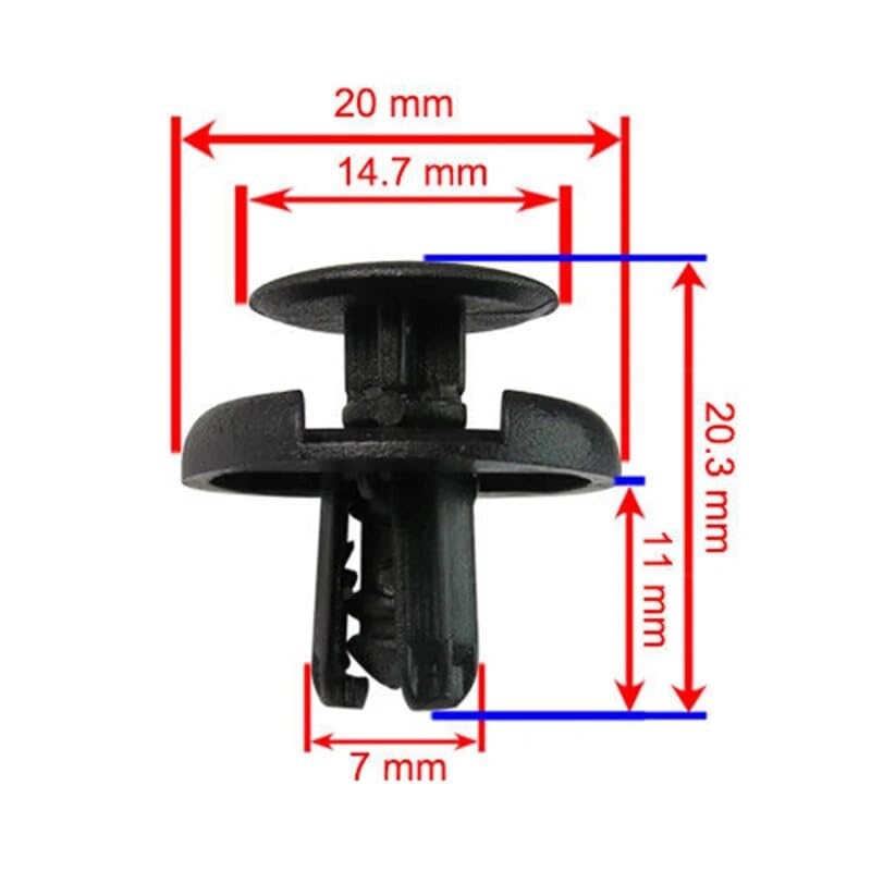 トヨタ ニッサン スズキ 系 90467-07164 74999-4A0A0 09409-07332 20個セット 7mm穴径 タイヤハウス用 リアバンパー用 マッドガード用 プラスティリベット プッシュリベット トリムクリップ 内張りクリップ グリルクリップ 互換品